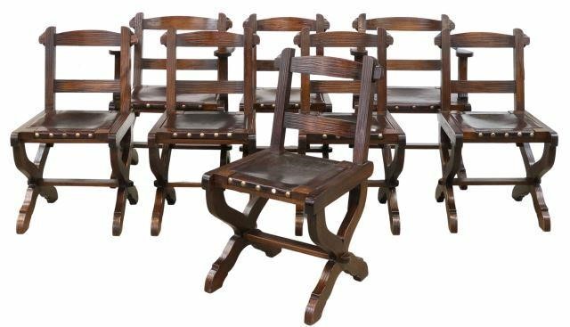 (8) CONTINENTAL OAK & LEATHER