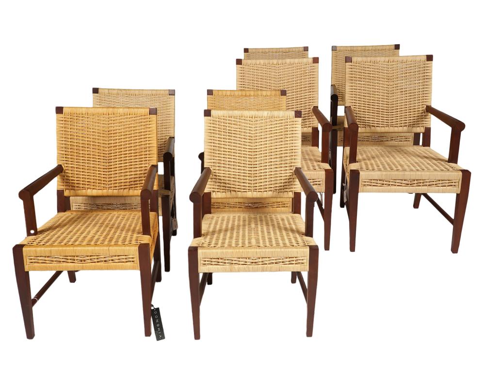8 DONGHIA MERBAU WOOD AND RAFFIA