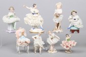 (8) Dresden lace style figures