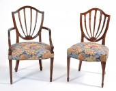 8 ENGLISH MAHOGANY SHIELD BACK