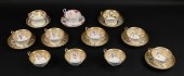8 ENGLISH PORCELAIN CUPS & SAU
