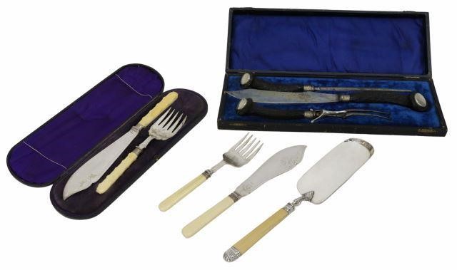(8) ENGLISH SILVER PLATE FISH SET &