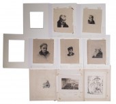 (8) ETCHINGS, UNFRAMED, ALL BU