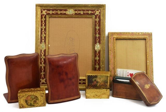 (8) FLORENTINE CARD BOX, FRAMES,