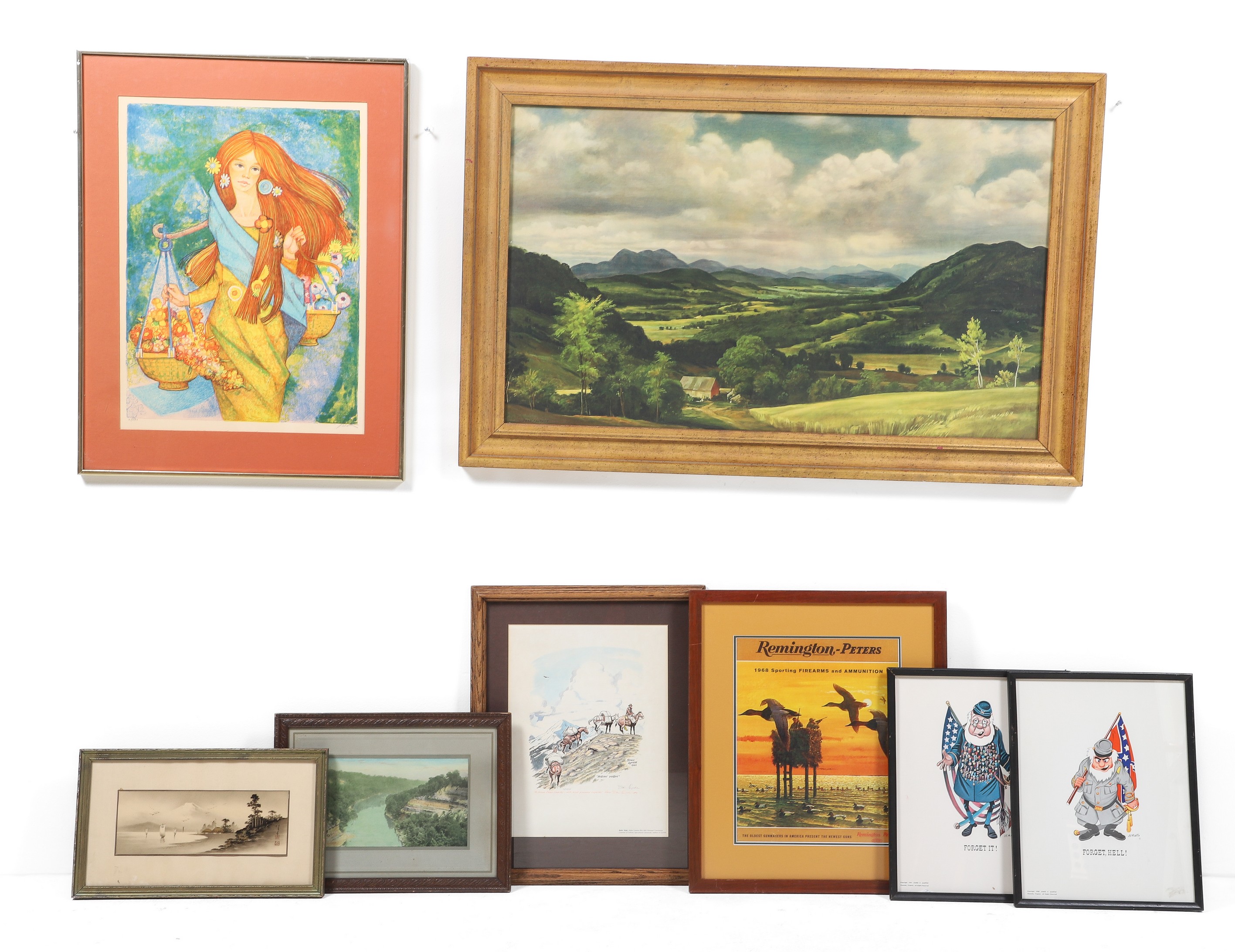 (8) Framed decorative pictures,