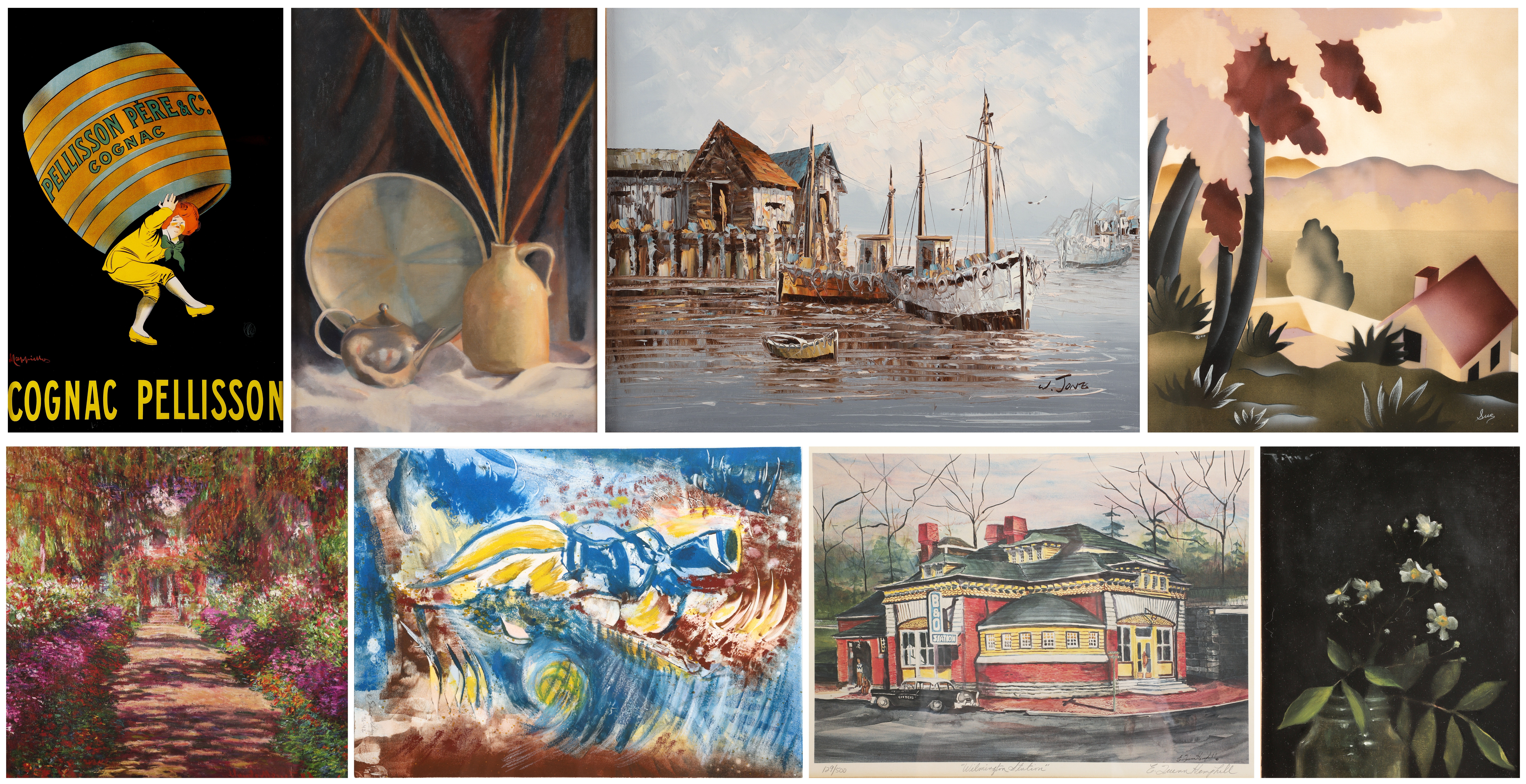 (8) Framed paintings and prints,