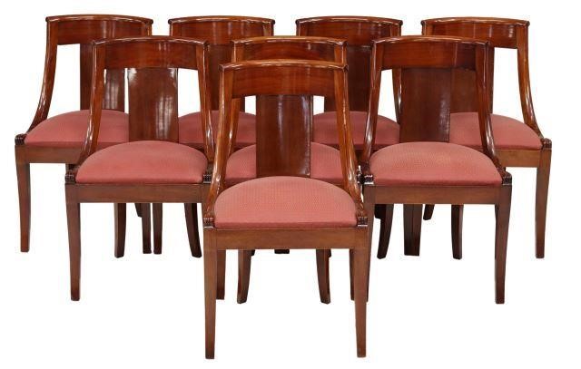 (8) FRENCH EMPIRE STYLE MAHOGANY