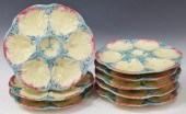 (8) FRENCH GIEN MAJOLICA OYSTE