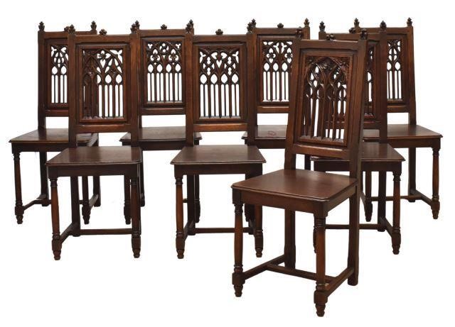 (8) FRENCH GOTHIC REVIVAL CARVED