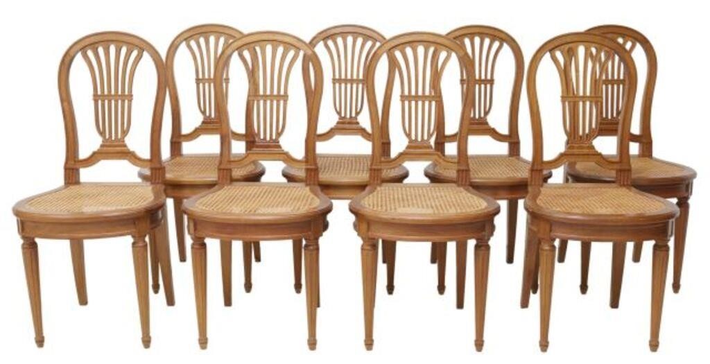 (8) FRENCH LOUIS XVI STYLE WALNUT