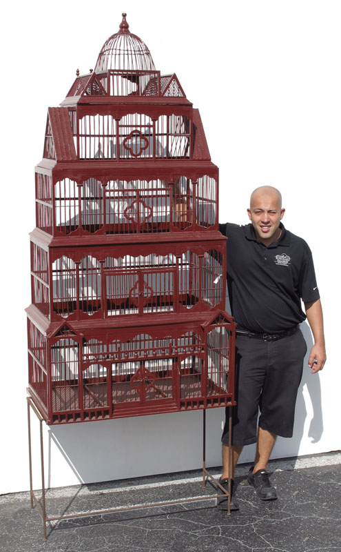 8 FT TALL 5 SECTION BIRD CAGE ON