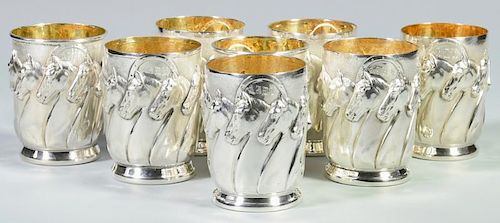 8 GALMER STERLING "HORSES" JULEP