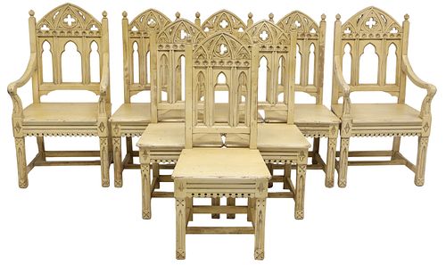 (8) GOTHIC STYLE CREAM-PAINTED