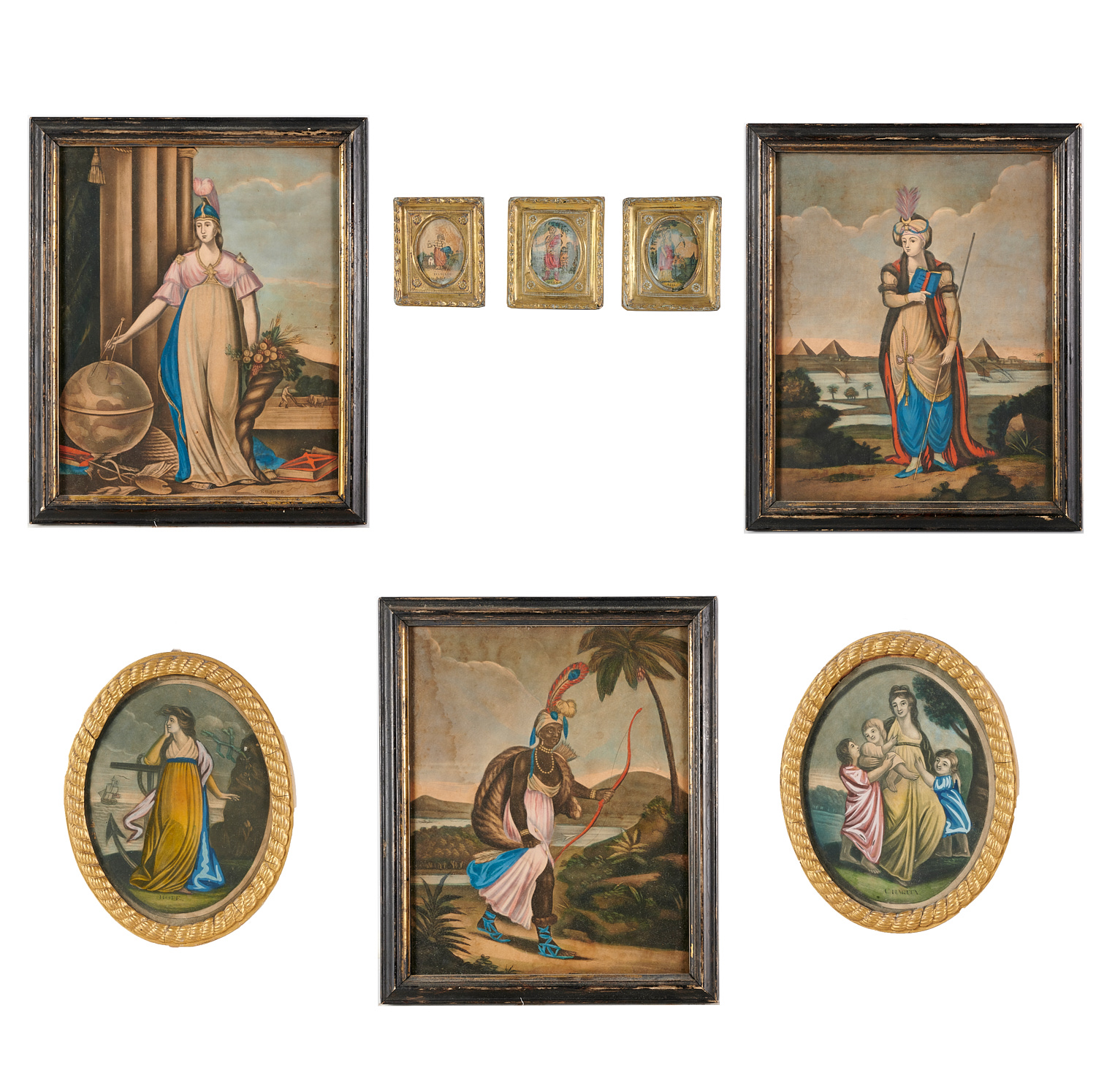 (8) HAND-COLORED ALLEGORICAL