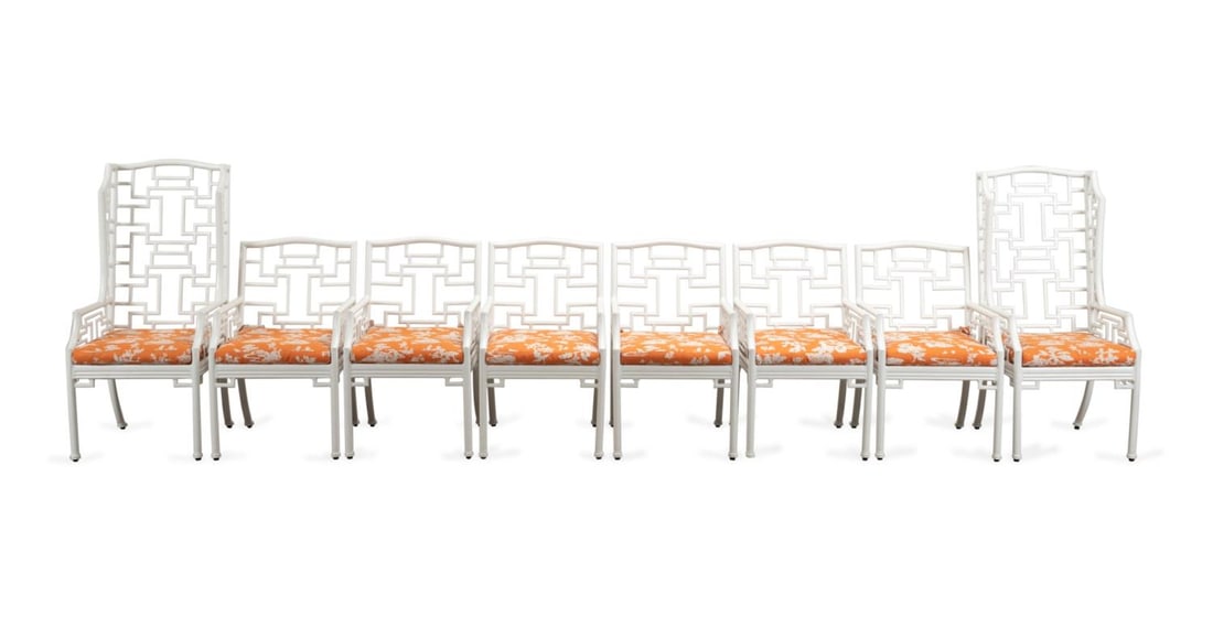 8 HOLLYWOOD REGENCY WHITE METAL