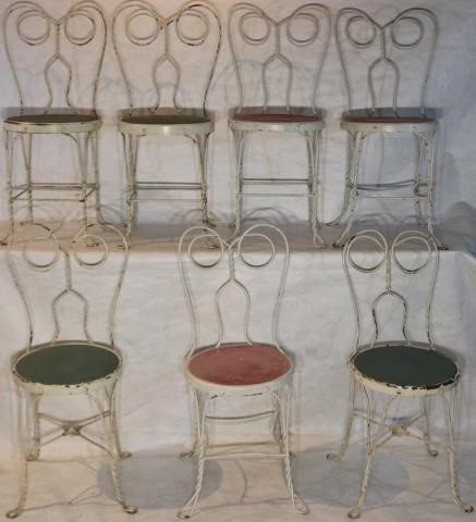 8 ICE CREAM PARLOR CHAIRS,