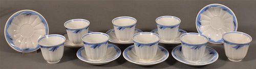 8 IRONSTONE BLUE WHEAT PATTERN CUPS
