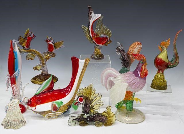 (8) ITALIAN MURANO ART GLASS GROUP,