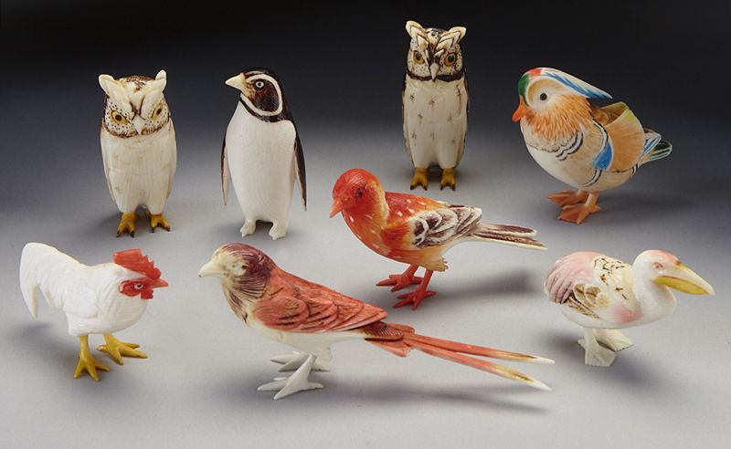 (8) Japanese polychrome ivory