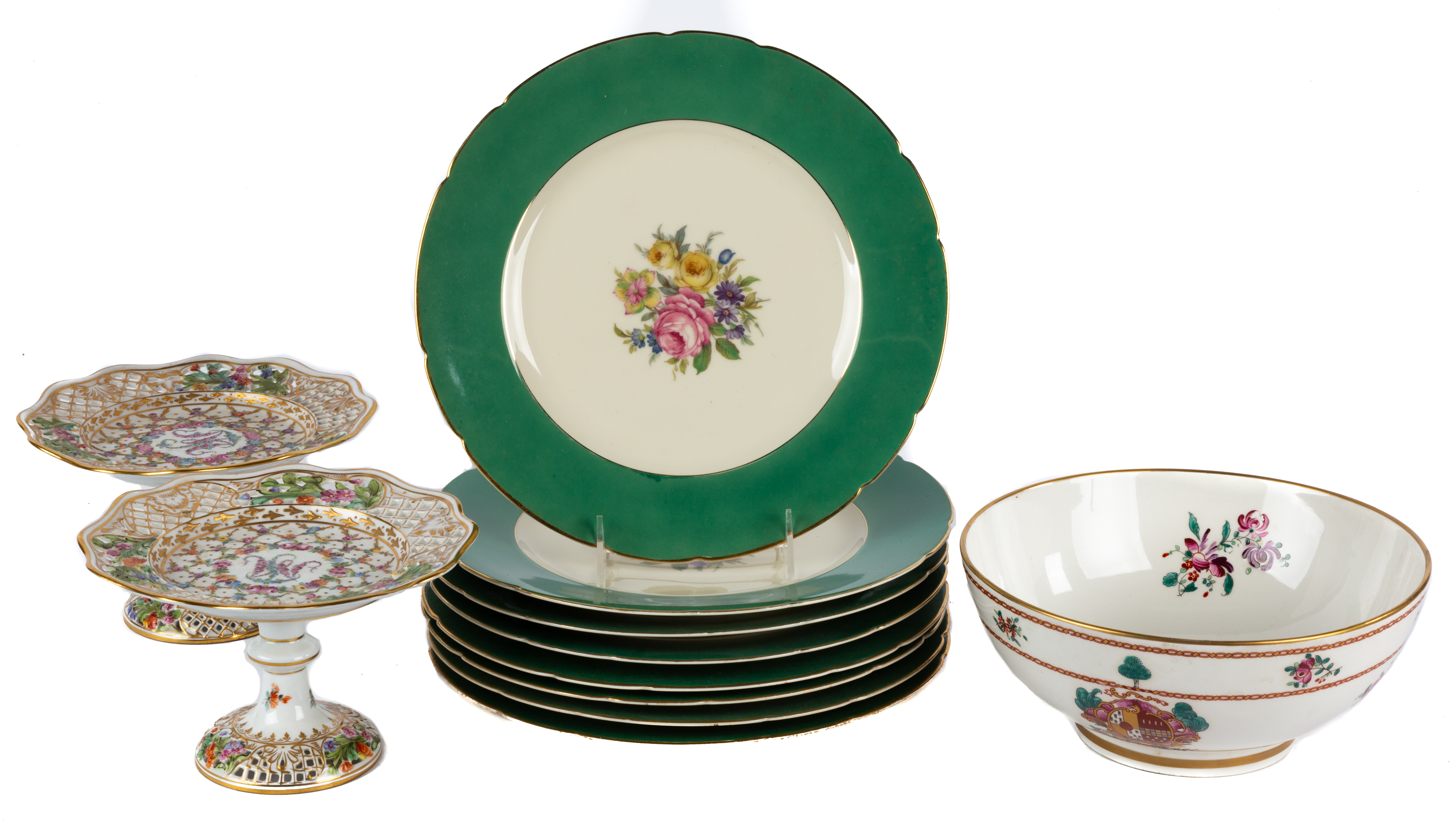 (8) KPM ROYAL IVORY HAND PAINTED