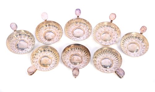 8 LARGE MEXICAN SILVER SALTS9.96