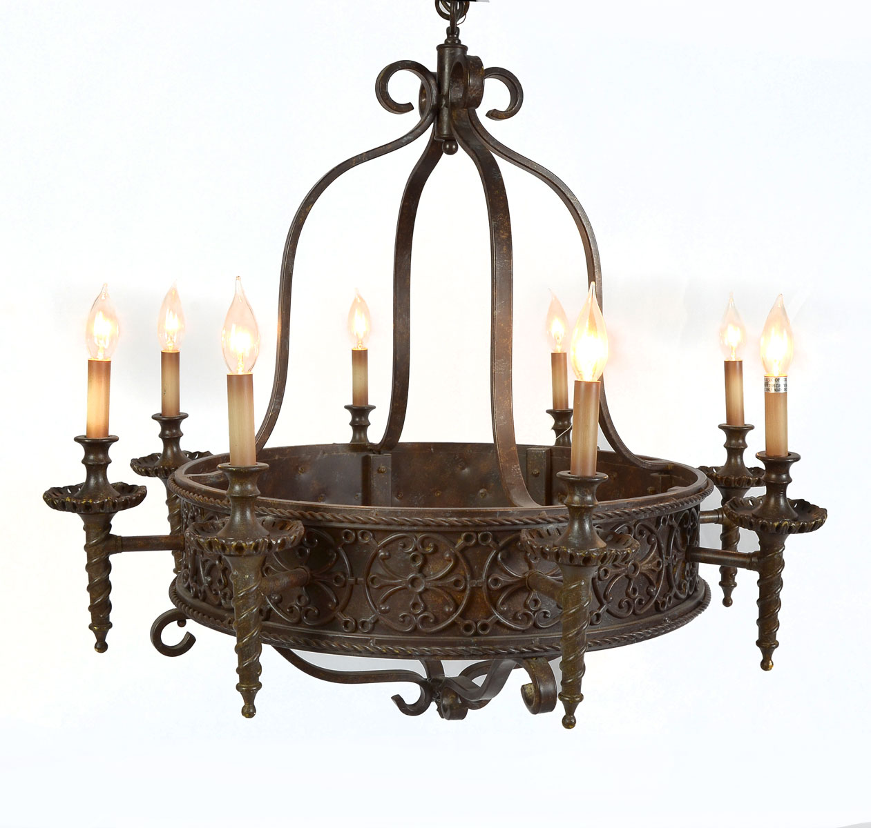8-LIGHT CIRCULAR WROUGHT IRON