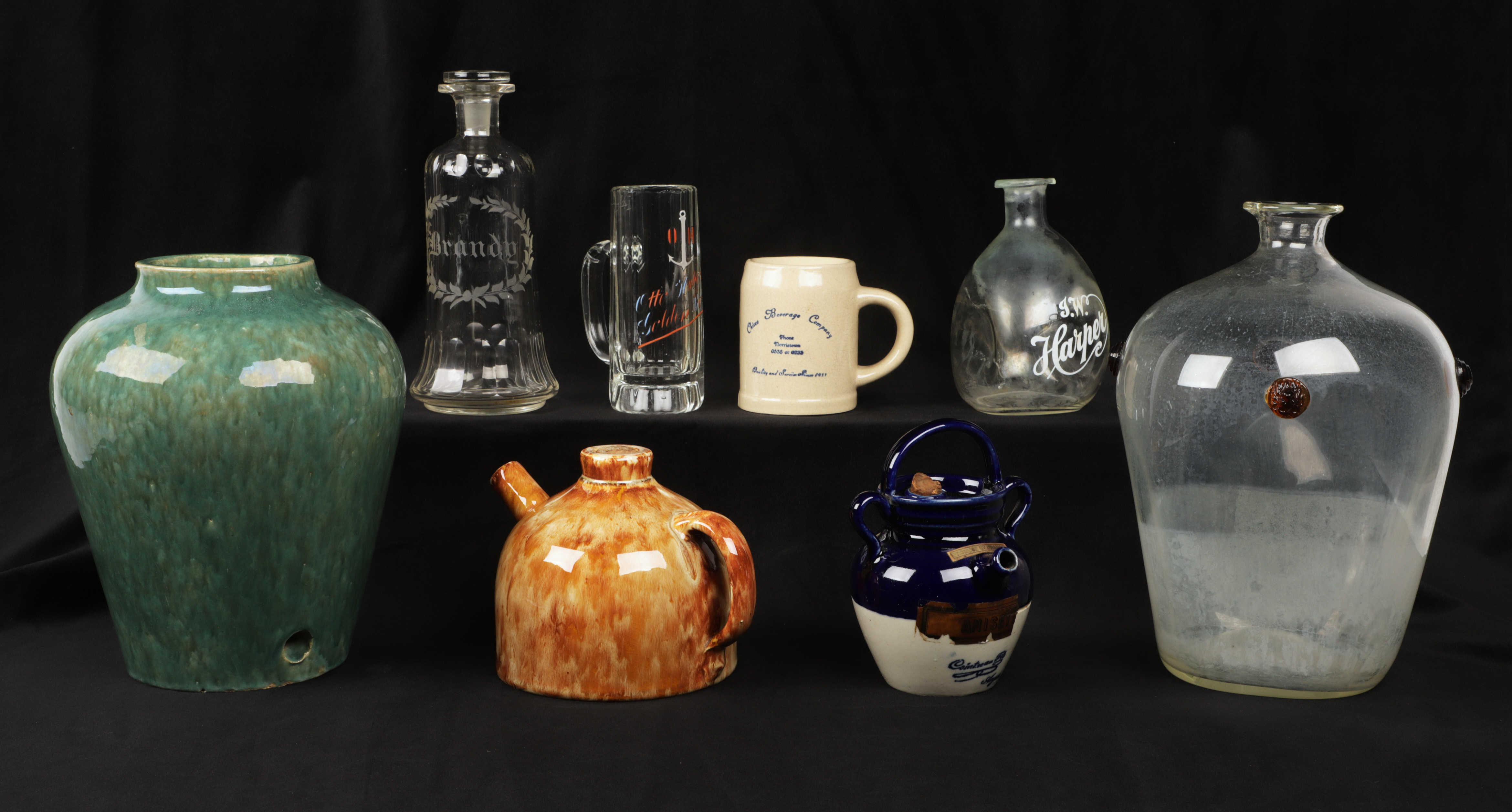 (8) Liquor dispensers, bottles