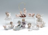 8 LLADRO ANGELS FIGURES: 1) ''