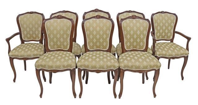 (8) LOUIS XV STYLE WALNUT DINING