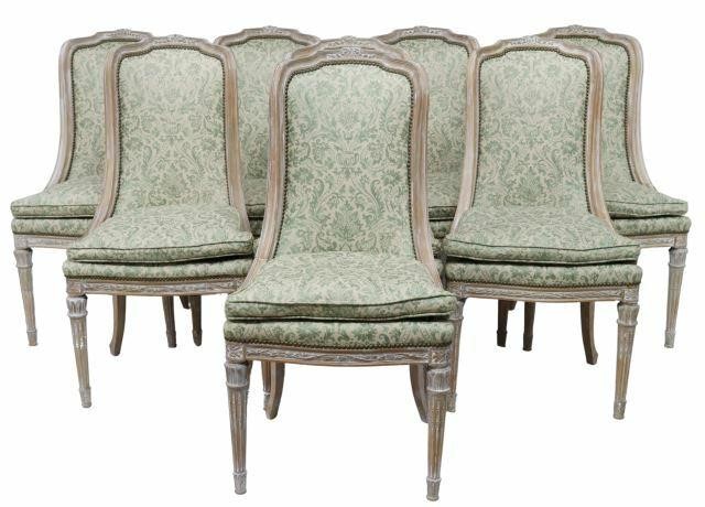 (8) LOUIS XVI STYLE UPHOLSTERED