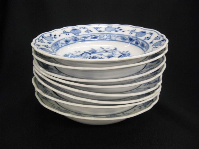 8 Meissen Blue Onion Porcelain Soup