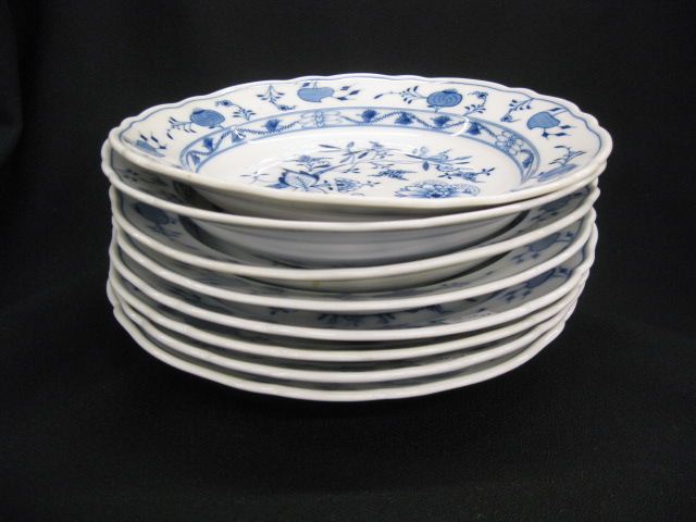 8 Meissen Blue Onion Porcelain Soup