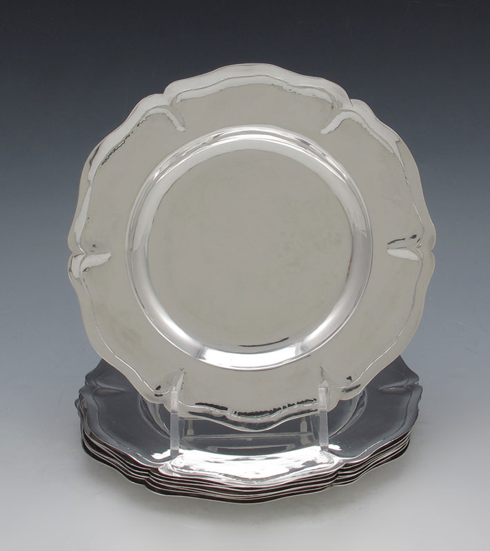 8 MEXICAN? SILVER PLATES: