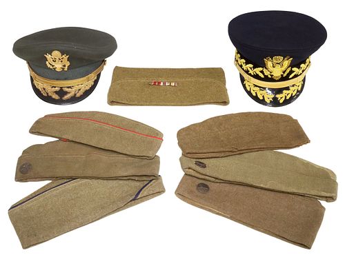 (8) MILITARY HATS, ONE GENERALS