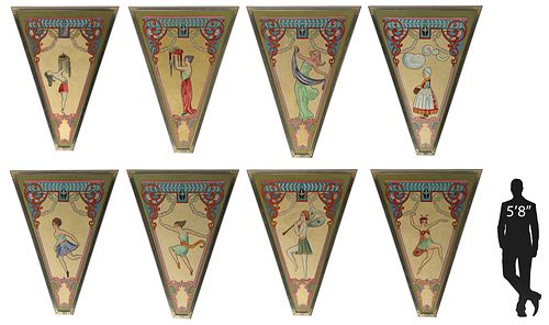 (8) MONUMENTAL ART NOUVEAU FRAMED