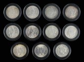 8 MORGAN DOLLARS AND 3 PEACE D