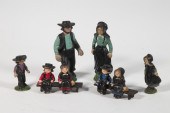 (8) PAINTED CAST IRON AMISH FI