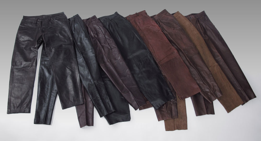 8 PAIRS OF LEATHER SLACKS /
