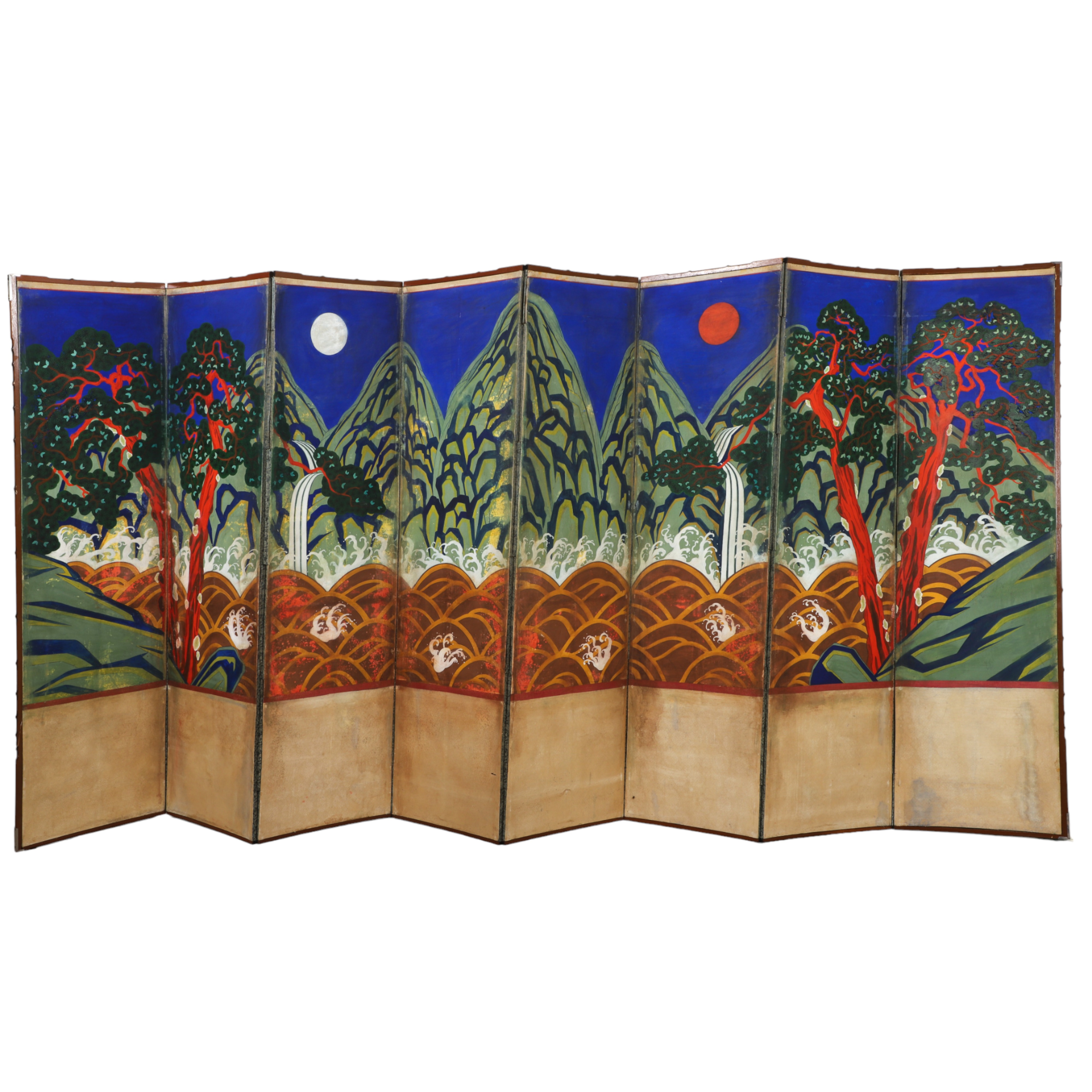 8-panel Korean screen or