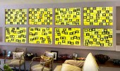 8 PANELS OF LEADED GLASS ADVER