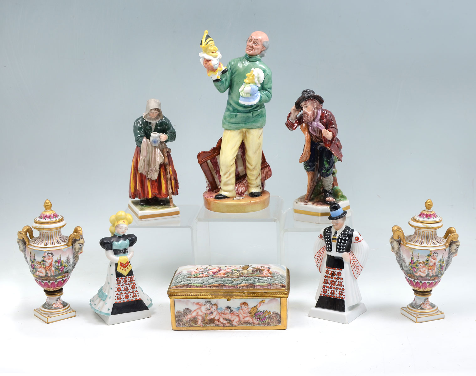 8 PC. CAPODIMONTE, HEREND, &
