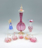 8 PC. LATTICINO AND VENETIAN G