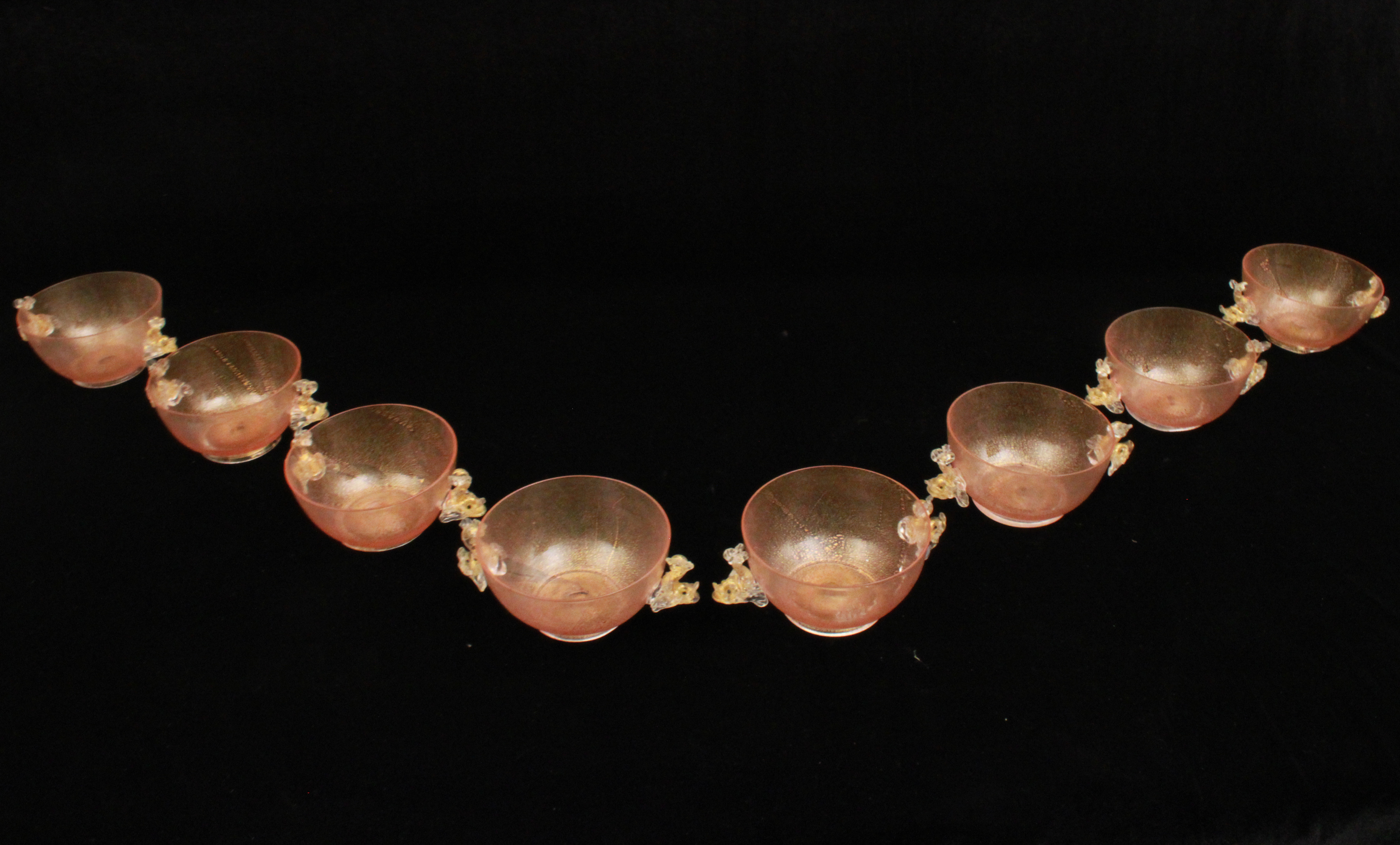 8 PC LOT OF PINK VENETIAN GASS