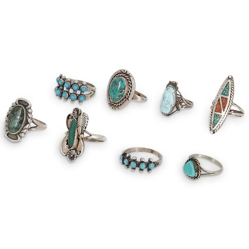(8 PC) NAVAJO STERLING SILVER RINGS