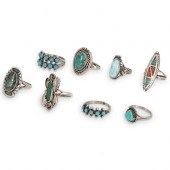 (8 PC) NAVAJO STERLING SILVER