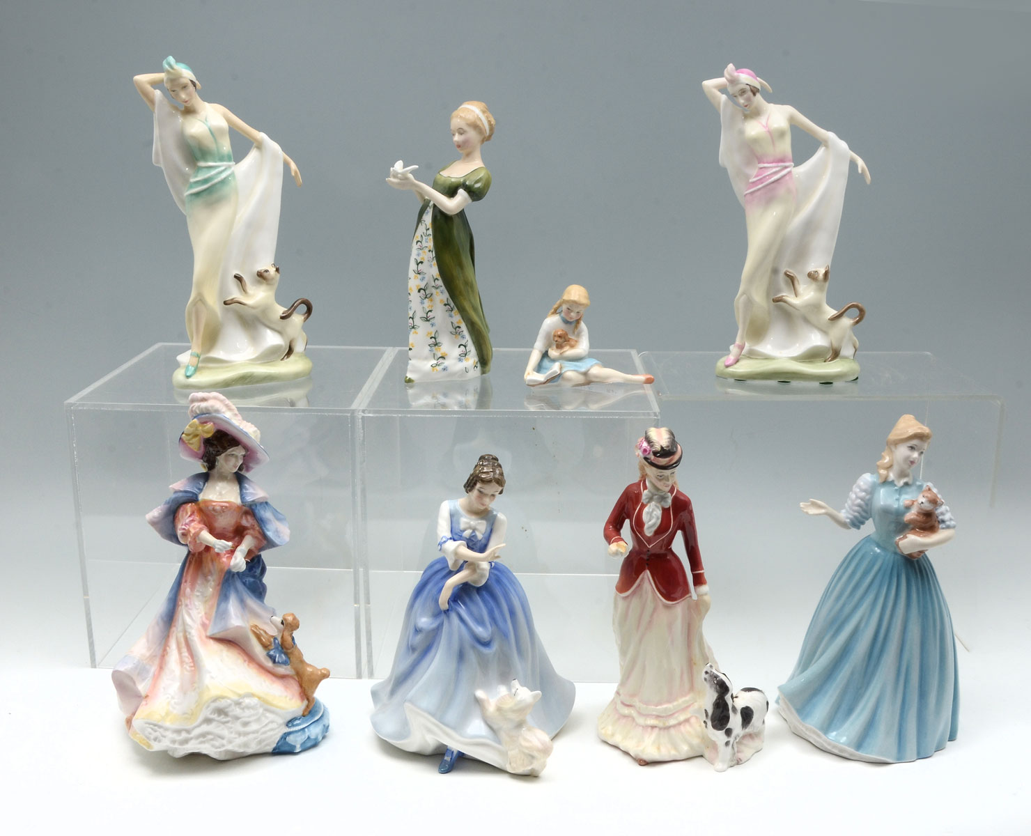 8 PC ROYAL DOULTON FIGURES: 1)