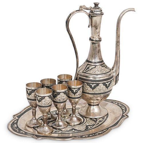 (8 PC) RUSSIAN 875 NIELLO SILVER