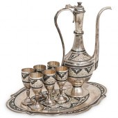 (8 PC) RUSSIAN 875 NIELLO SILV