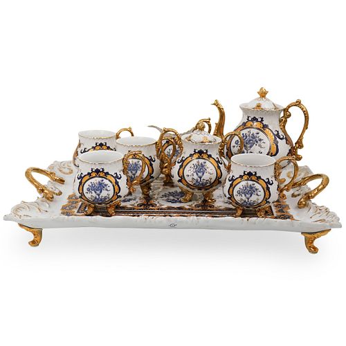 (8 PC) SEVRES-STYLE PORCELAIN TEA