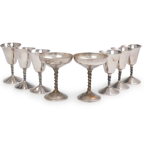 (8 PC) SPANISH SILVER PLATED